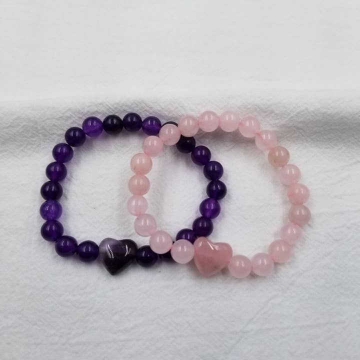 Valentine's Day Crystal Bead Heart Bracelet for wholesale by ENA Jewelry
