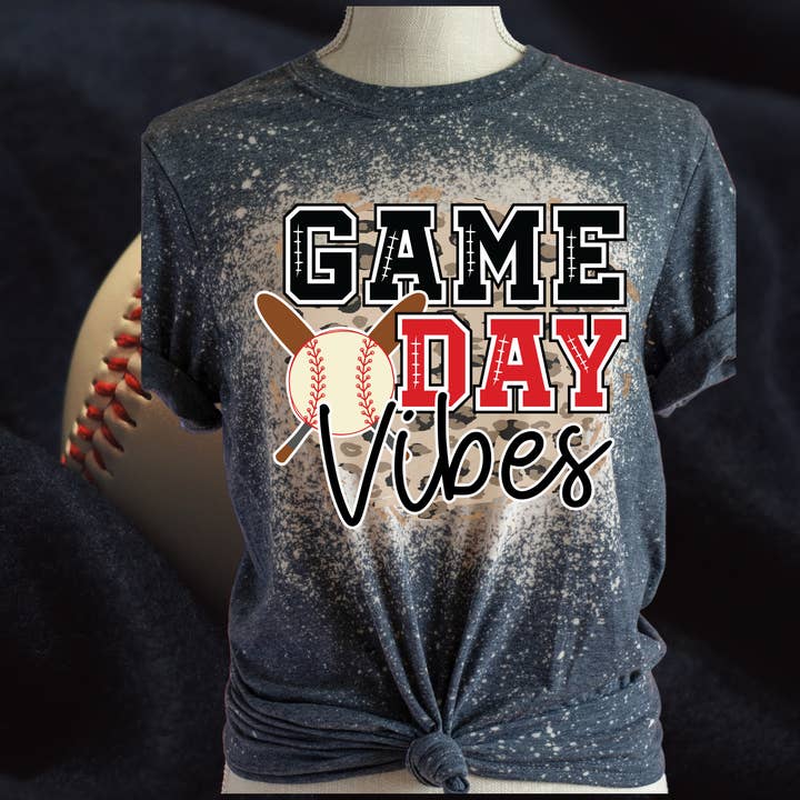 Baseball T- Shirt - Mom - Bleached Shirt - for wholesale by Small Town Southern Chic