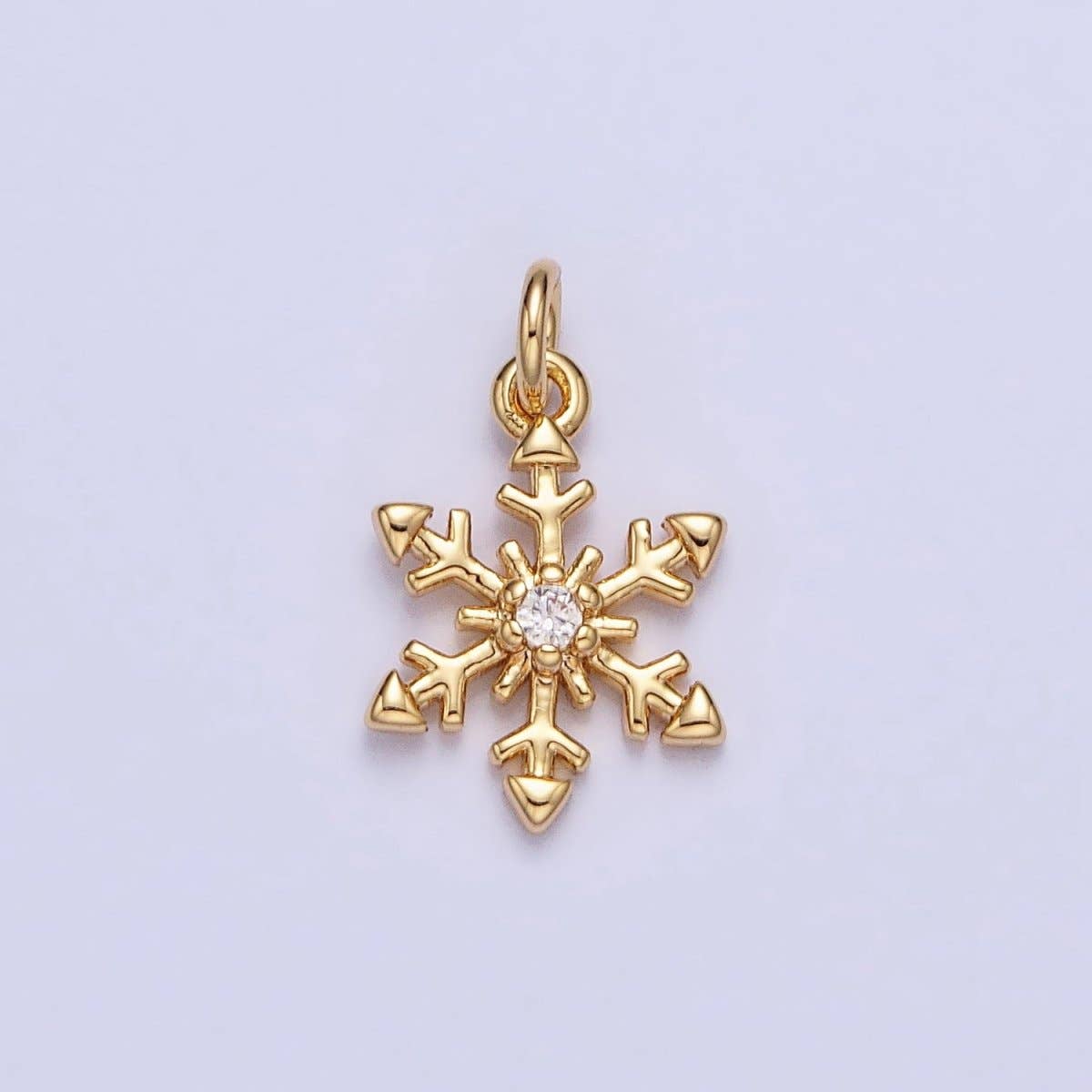 Aim Eternal - Wholesale Individual Charm/Pendant - Mini Gold plated Winter Cubic Snow Flake Charm Small Silver Snow Flake Pendant AC721 AC7220