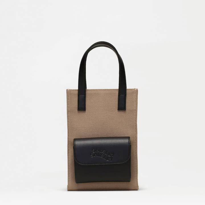 SARELLY SARELLY - Wholesale Tote Bag - Women's - Mini Cargo Tote - Cactus Leather & Canvas