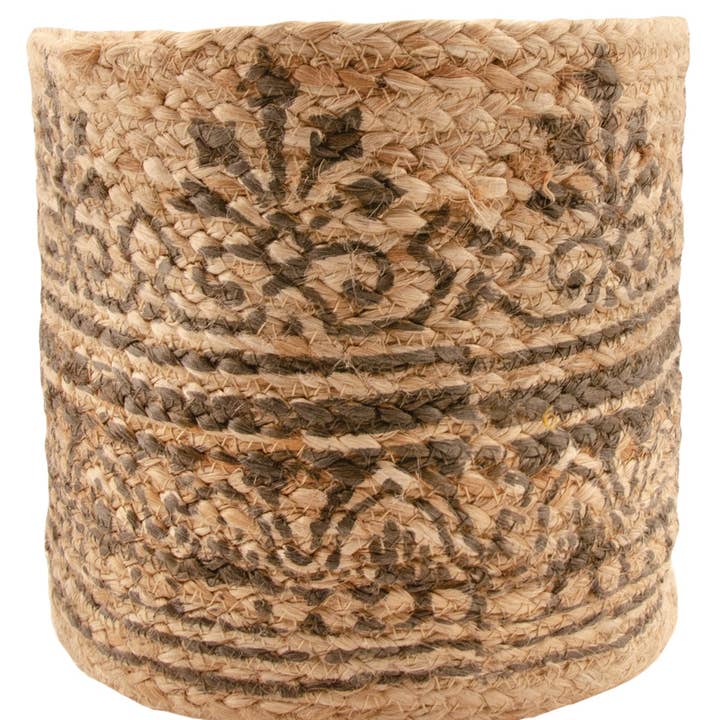 Namaste - Wholesale Plant pot - Braided Jute Block Printed Planter0