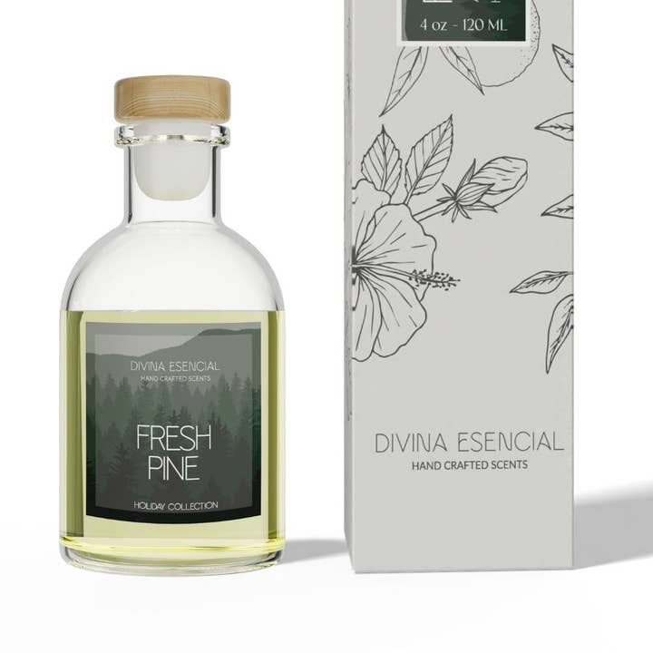 Fresh Pine Holiday Reed Diffuser for wholesale by Divina Esencial, LLC