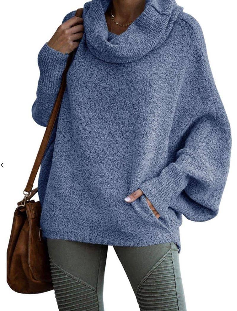 Masyal – Großhandel Tunika-Pullover – Damen – Oversize-Strickpullover mit Wasserfallausschnitt7