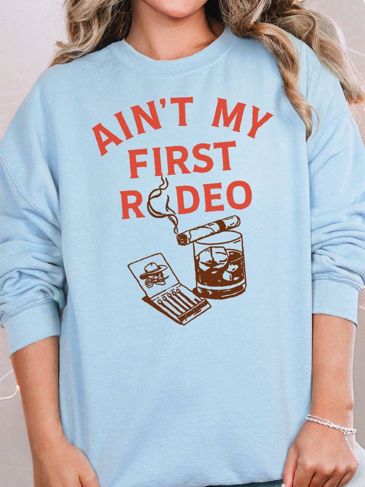 Wholesale Accessory Market - Wholesale Graphic Sweatshirt - Women's - Whiskey Ain't My First Rodeo Unisex NuBlend Crew Sweatshirt2