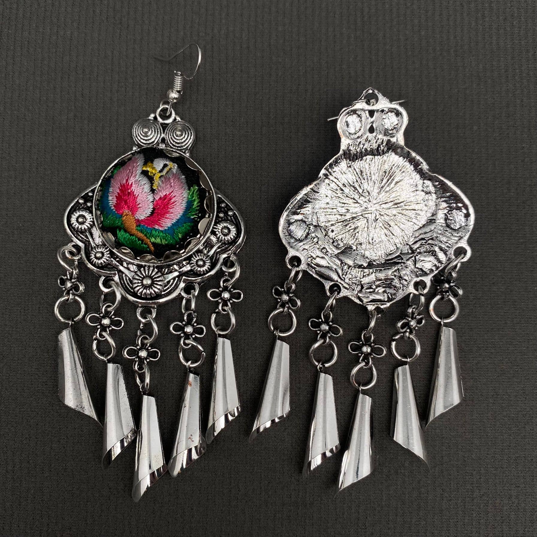 Mio Queena – wholesale Dangle earrings – Multi-style Vintage Woven Flower Pattern Ethnic Style Earrings1