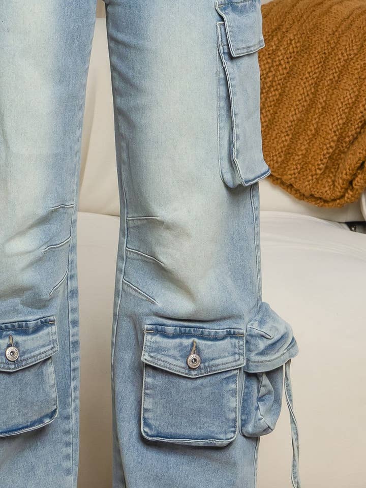 BALBOA - Wholesale Jeans - Women's - Bourges stretchy 8 pockets cargo pants (Copy)5