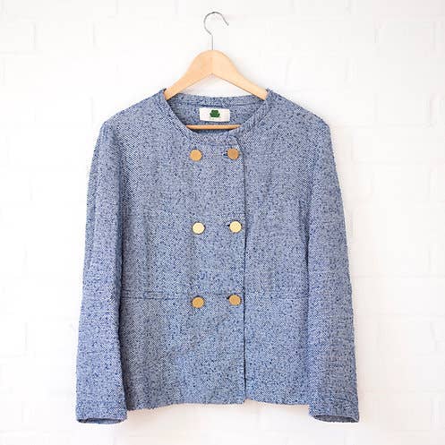 Chaqueta baobab de tweed azul para venta al por mayor de EKIN FROG