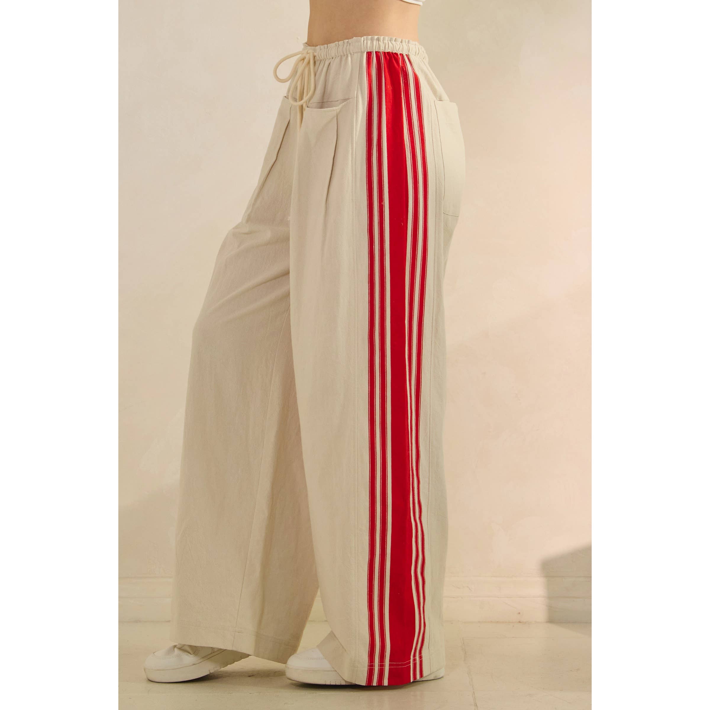 Ivory Sport Striped Wide Legged Pants for wholesale on Faire11