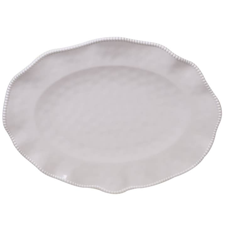 Certified International - Wholesale Platter - Perlette Cream Melamine Oval Platter 18 in x 13.5 in