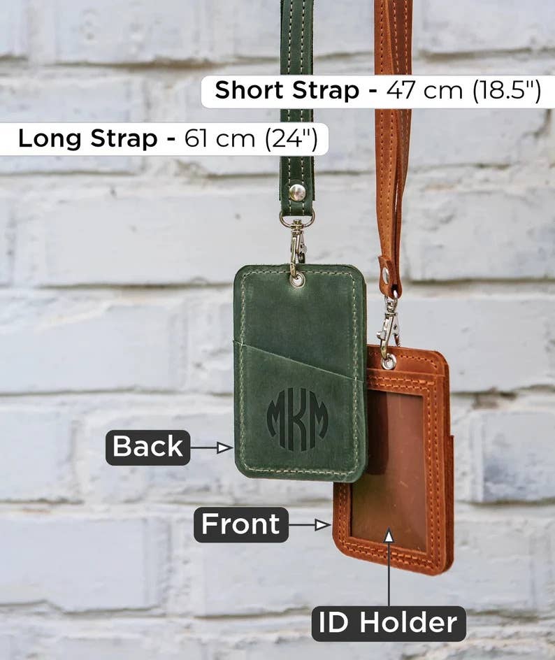 Pikore - Wholesale Card Holder - Unisex - Leather ID Card Holder with Lanyard2