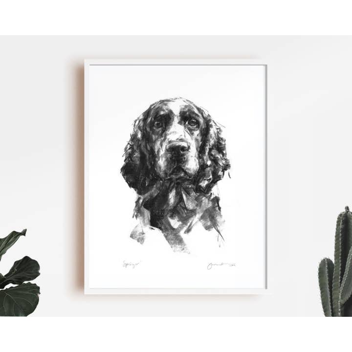 Paint My Dog - Wholesale Art Print - Dog Drawing Print, Springer Spaniel Portrait - Springer Gift