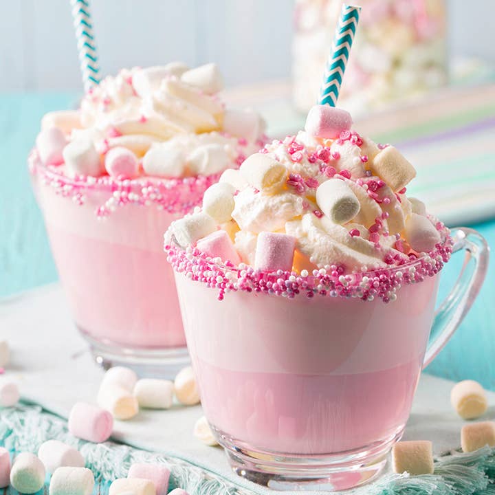 Gourmet Du Village - Vente Préparations/kits pour chocolat chaud - Mini licorne en chocolat chaud (rose)1