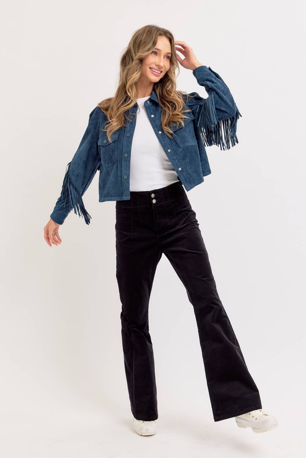 Sweet Lovely by Jen – Großhandel Hemdjacke/Shacket – Damen – Western-inspirierte Wildleder-Shacket3