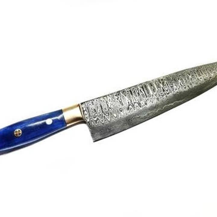 Titan International - Vente Sets de couteaux - Ensemble de couteaux de cuisine Damas, couteau de chef, couteau d'appariement, couteau Ulu en acier au carbone forgé à la main et couperet3