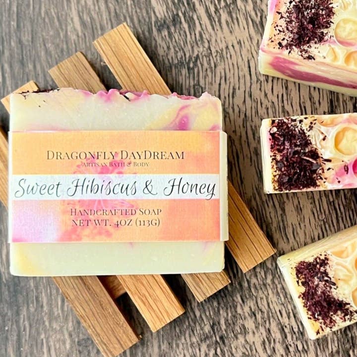 SWEET HIBISCUS & HONEY Artisan Soap for wholesale by Dragonfly DayDream