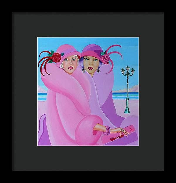 Sharon Tatem Fashion LLC - Wholesale Art Print - Palm Beach Pink Ladies - Framed Print1