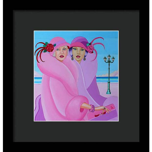 Sharon Tatem Fashion LLC - Wholesale Art Print - Palm Beach Pink Ladies - Framed Print1