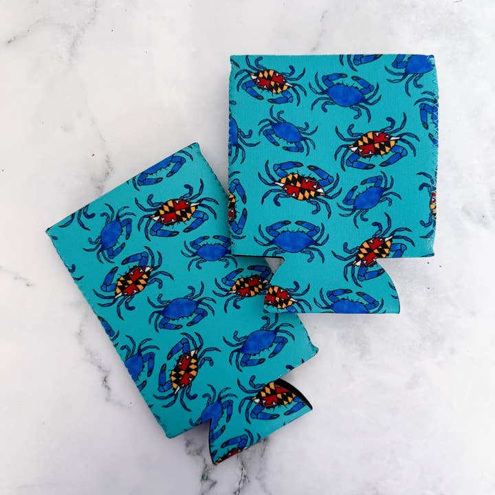 Jami Creates - Wholesale Drink Huggers & Koozies - Maryland Blue Crab Skinny Can Cooler Koozie4