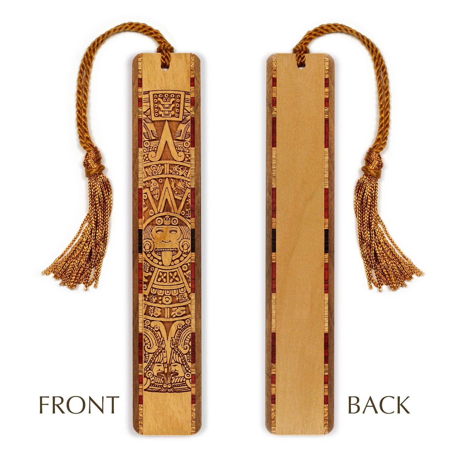 Mitercraft - Wholesale Bookmark - Aztec/Mayan Calendar Engraved Handmade Wooden Bookmark2