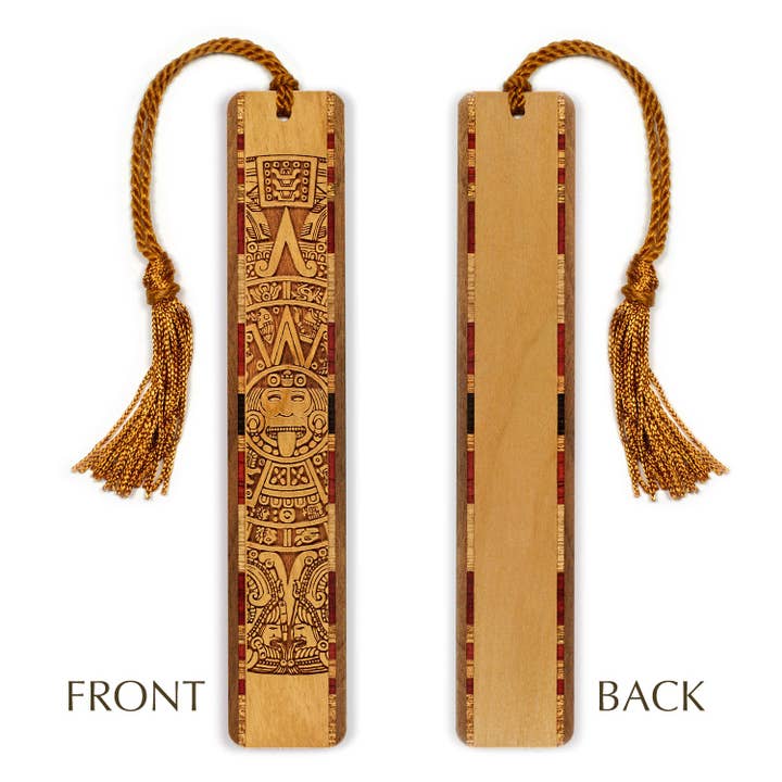 Mitercraft - Wholesale Bookmark - Aztec/Mayan Calendar Engraved Handmade Wooden Bookmark2