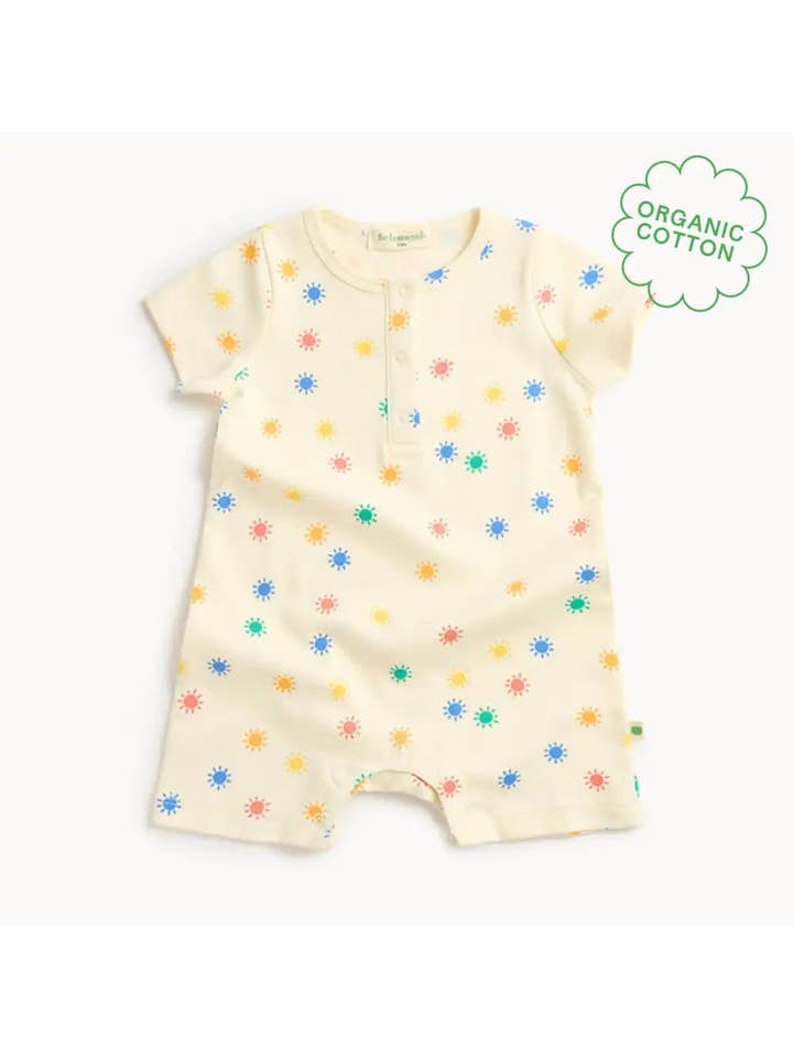 Rainbow Sunshine Short Sleeve Baby Playsuit- Dinky for wholesale on Faire0