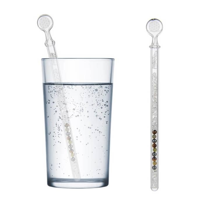 Cristal Vita Stick Lapis Vitalis "Mars Mixture" (Hématite, Oeil de tigre, tourmaline verte) pour la vente par La Boîte à Cailloux