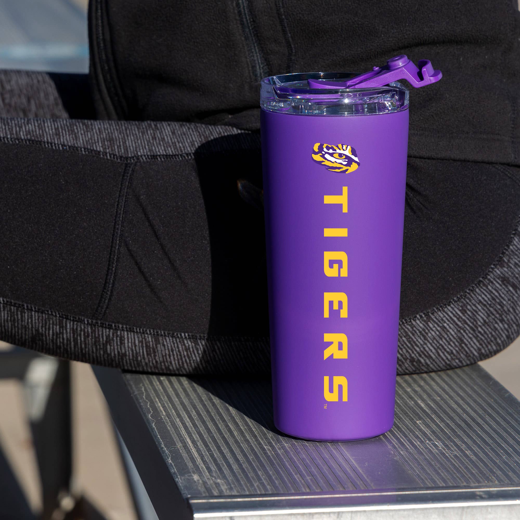 Rico Industries - Wholesale Insulated Mug/Tumbler - NCAA  LSU Tigers Purple 24oz Stainless Steel Tumbler1