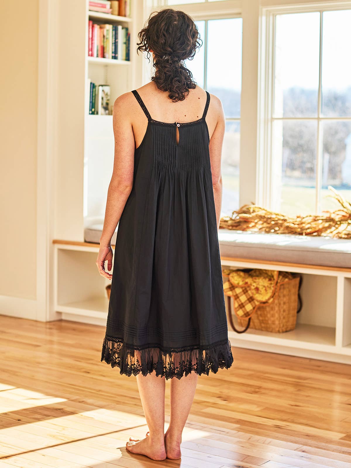 April Cornell Apparel - Wholesale Slip - Women's - Esme Slip Nighty - Black2