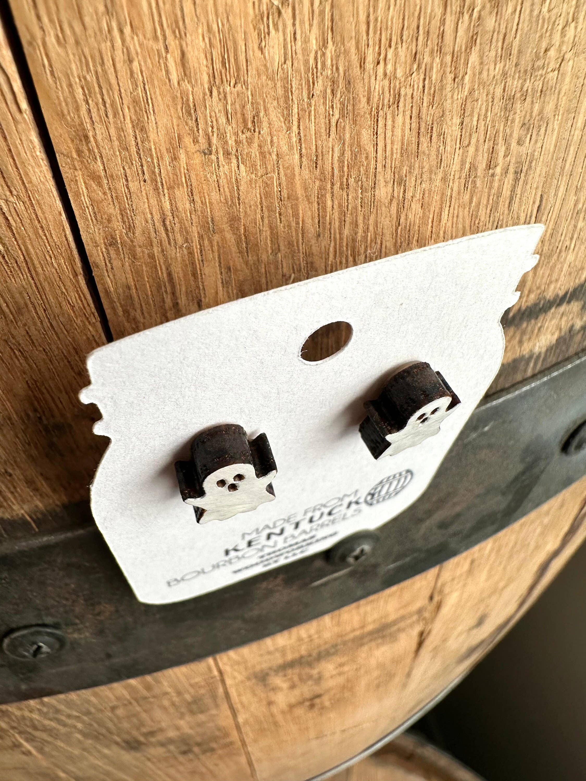 TWWKY - Wholesale Knopjes/oorstekers - Herwonnen Bourbon Barrel Ghost Stud-oorbellen3