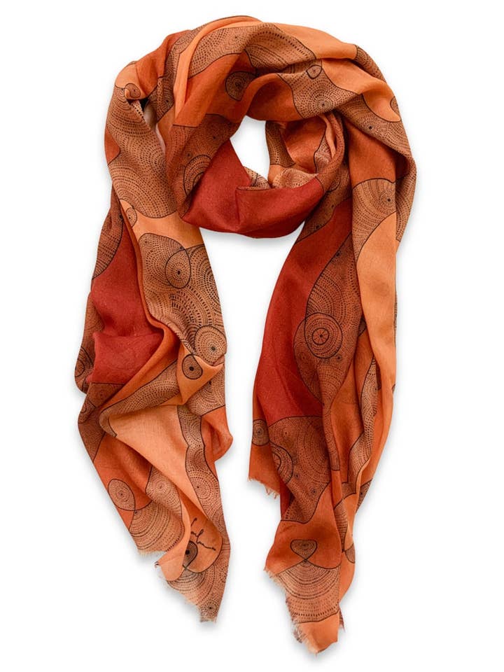 'Shining star of the Infinite galaxy' scarf (rust) for wholesale by LOVELEEN®️
