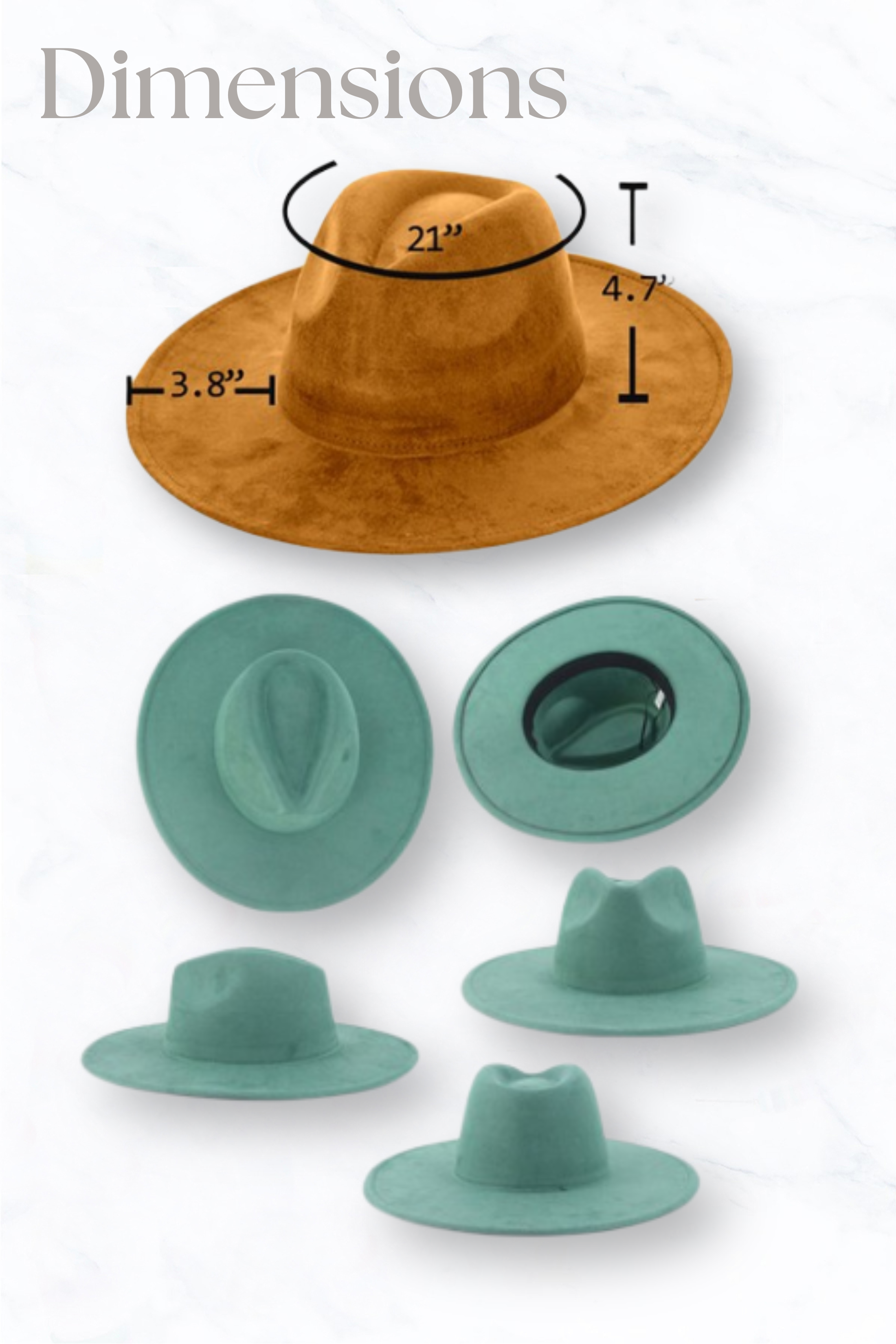 Suzie Q USA – Großhandel Fedora-Hut – Damen – Wildleder-Fedora mit großem Rand und Pfirsich-farbigem Oberteil11