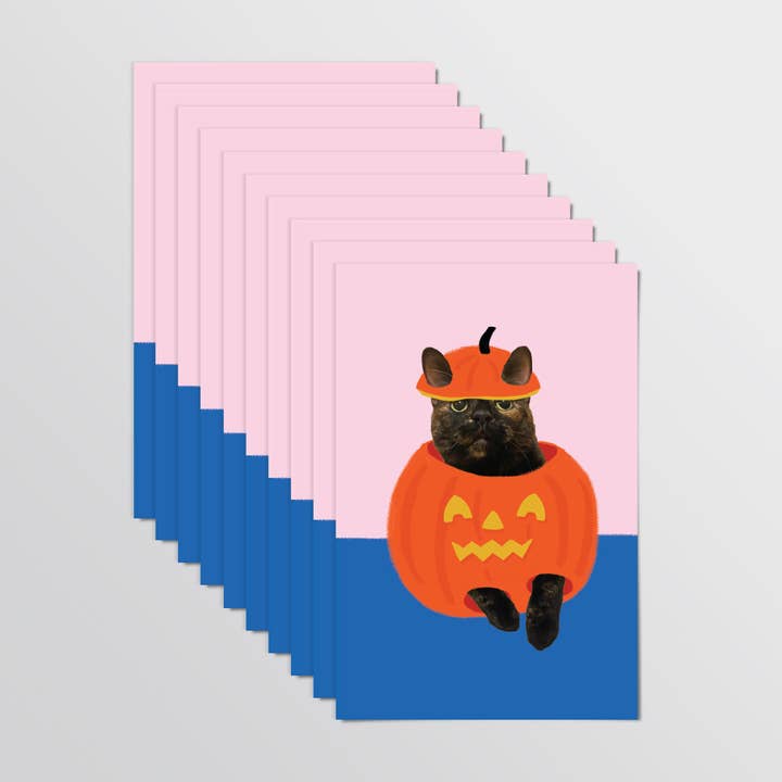 Chat Jack-O-Lantern - Cartes postales (Lot de 10) pour la vente par Zander Mack