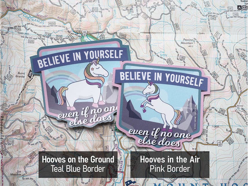 Sentinel Supply - Wholesale Sticker - Believe in Yourself Cute Rainbow Unicorn Sticker2