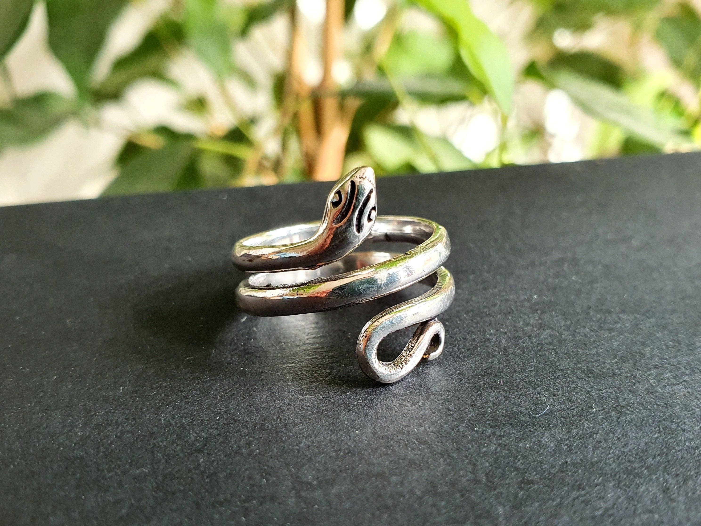 Kaali Boutique - Wholesale Band/Stacked Ring - Silver Snake Ring / Brass / Ethnic, Geometric, rustic, yoga, hippie, gypsy, pretty, psy, boho, bohemian, festival5