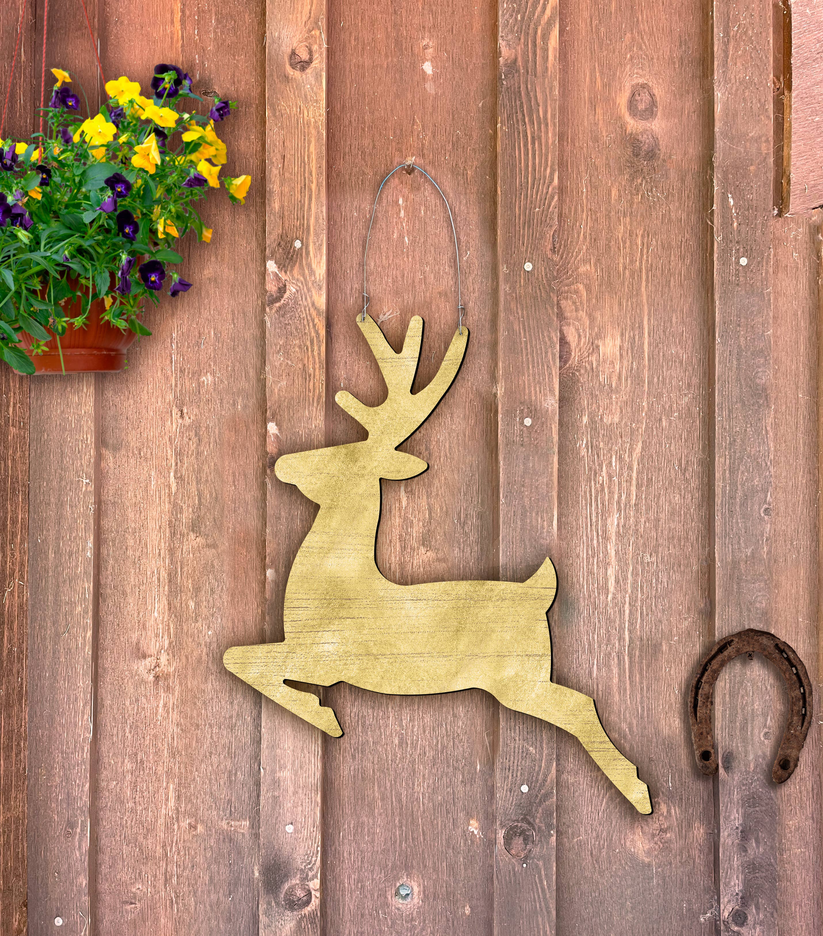 Steel Southern Designs - Wholesale Door Hanger - Reindeer Door Hanger1