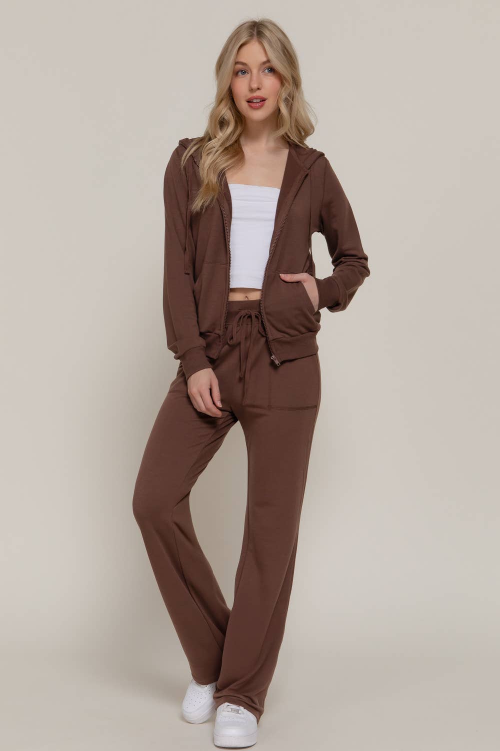 Active Basic | Active USA - Wholesale Lounge Set - Women's - Long Sleeve Hoodie Jacket & Pants Sweatsuit Set  26