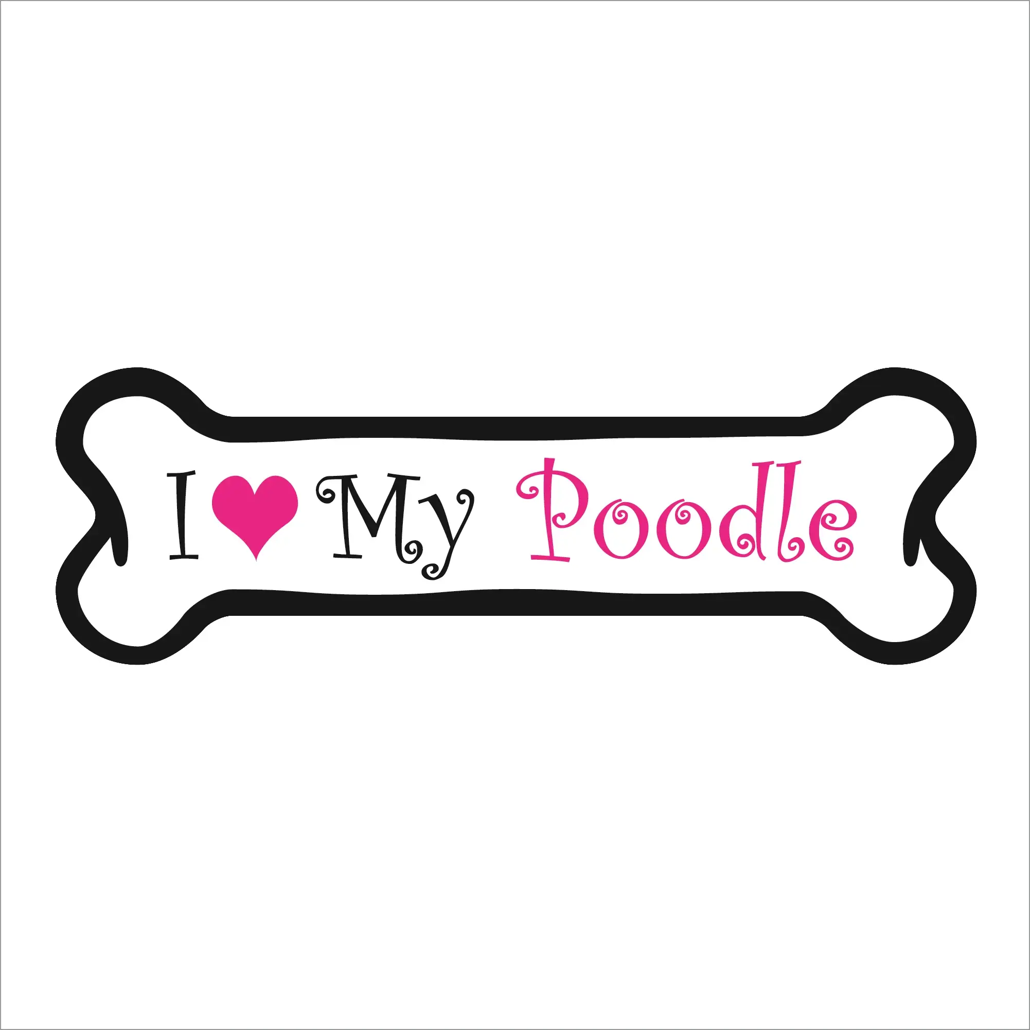 Imagine This Company – Großhandel Magnete – Ich liebe meinen Pudel Pink - Knochen-Automagnet0