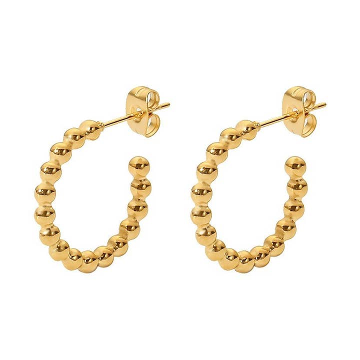 Pendientes de aro circulares con cuentas para venta al por mayor de Kriya Veda