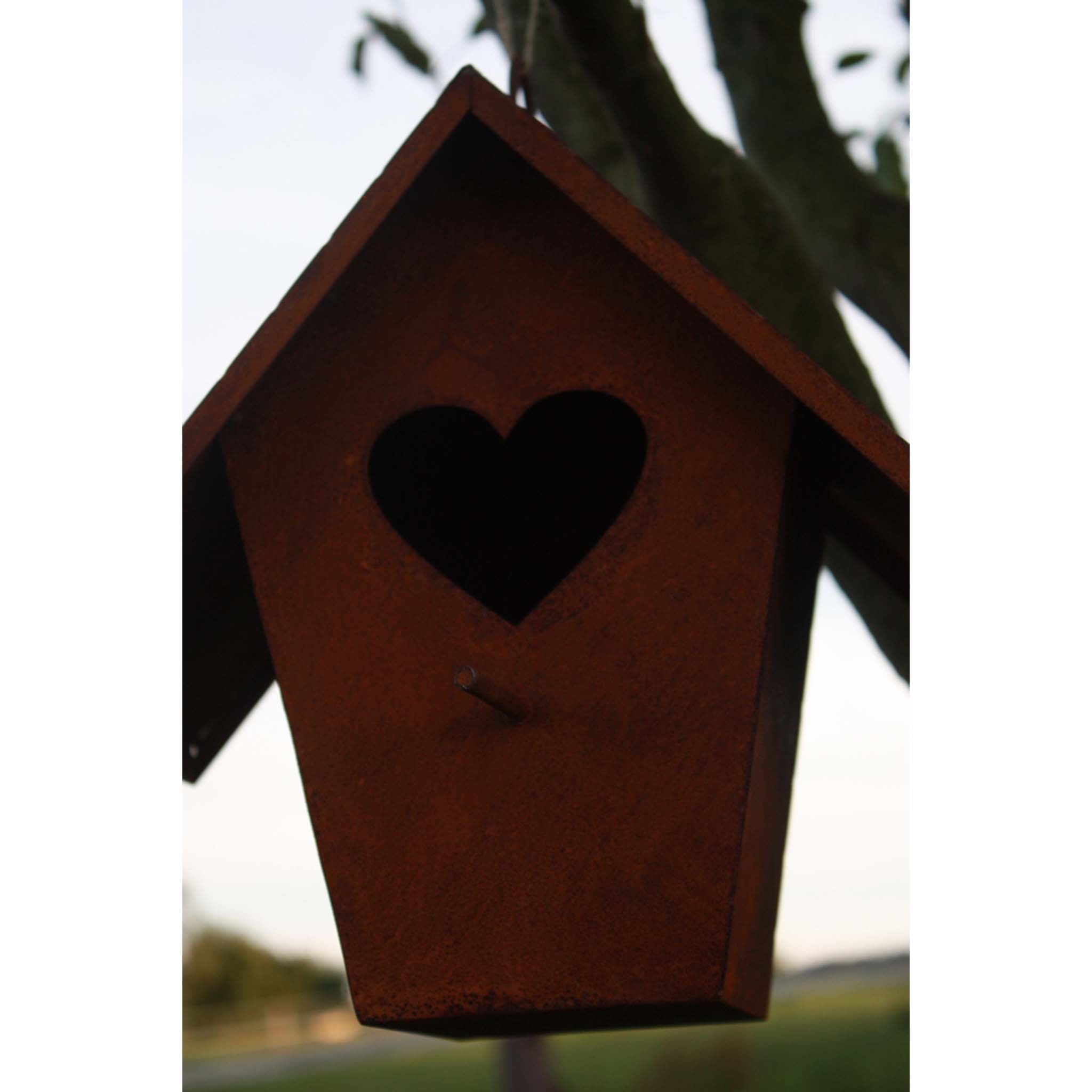 Rostikal - Wholesale Bird House - Bird feeder with heart | Gartendeko Rust Birdhouse2