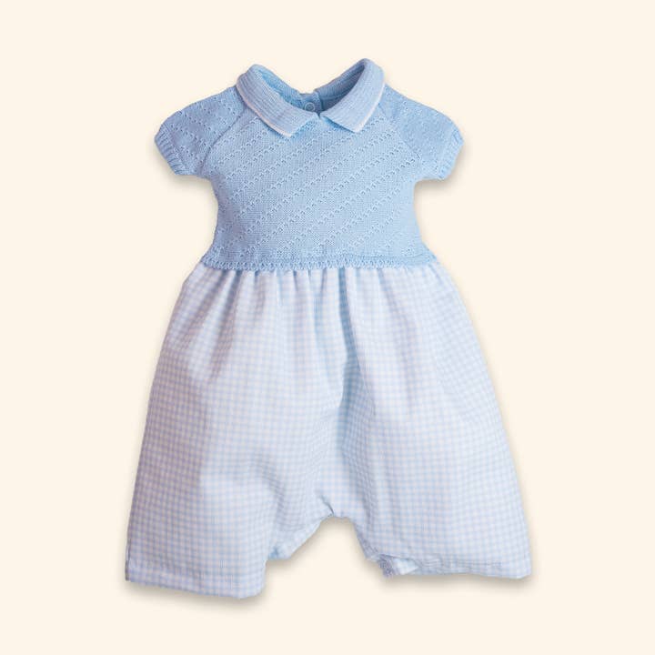 Cotton romper knitted top and cotton bottom- Cristobal for wholesale by Karela Kids Inc.
