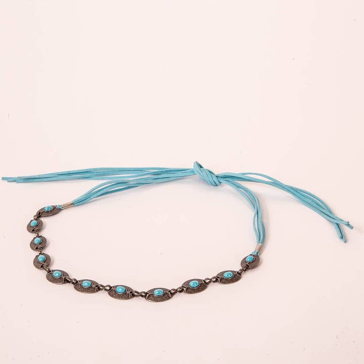 Blue Western Concho Hat Band - Style Nizhoni for wholesale on Faire