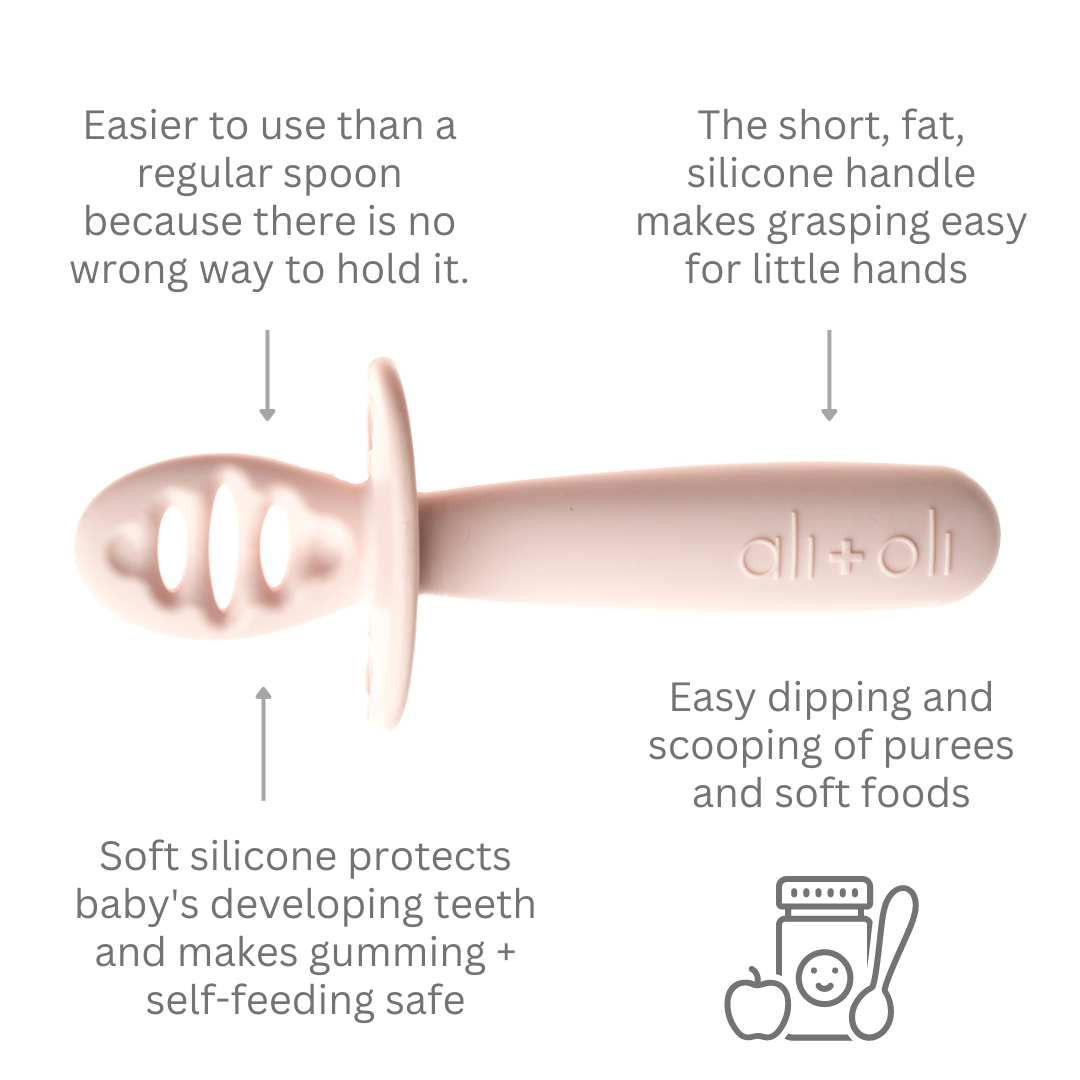 Ali+Oli - Wholesale Flatware Set - Kids & Baby - Ali+Oli (3-pc) Multi Stage Spoon Set for Baby (Blush) 6m+3