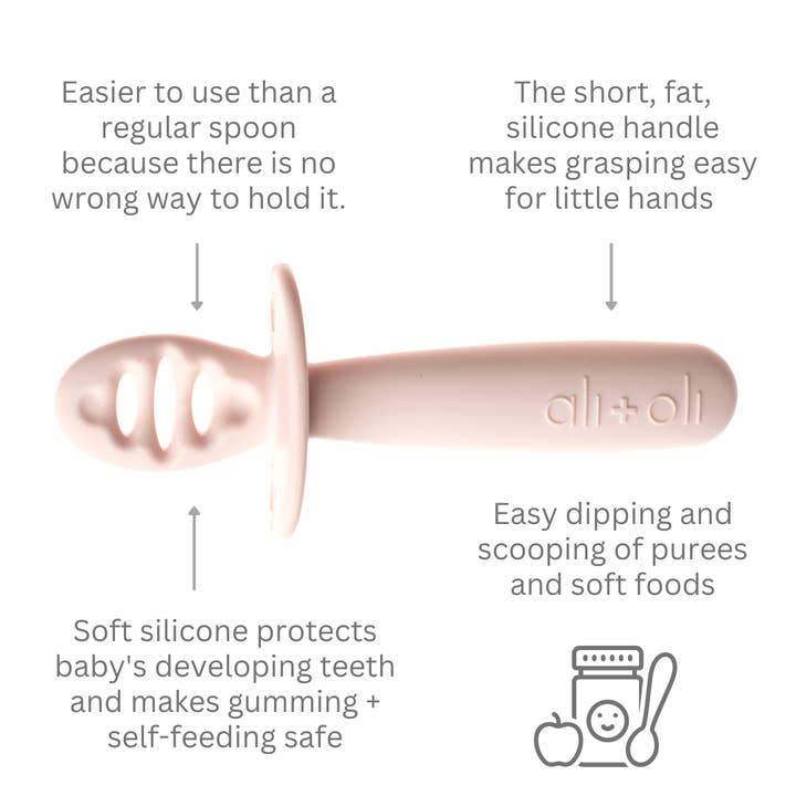 Ali+Oli - Wholesale Flatware Set - Kids & Baby - Ali+Oli (3-pc) Multi Stage Spoon Set for Baby (Blush) 6m+3