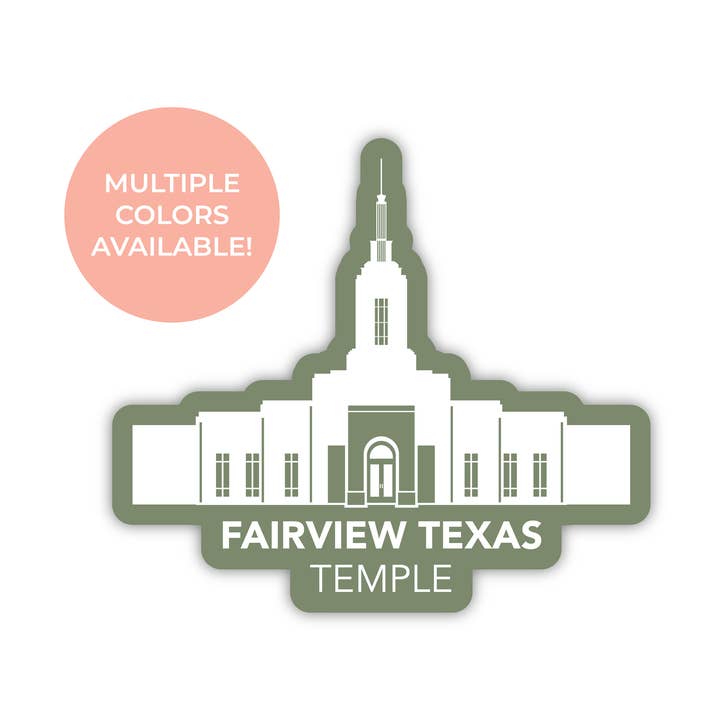 Adesivo del Tempio di Fairview Texas per la vendita all'ingrosso da parte di JasmineTreeDesign