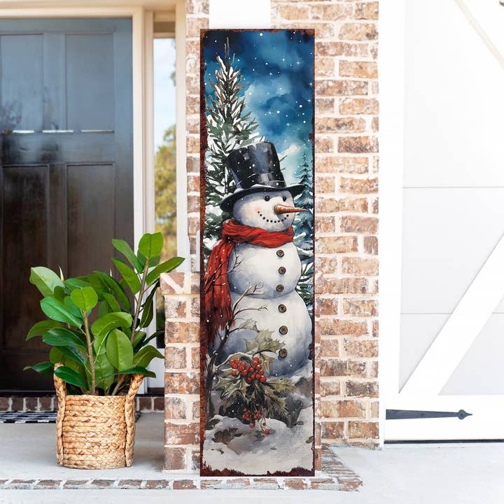 TX USA Corporation - Wholesale Christmas Wall Art - Vintage Snowman Porch Sign – Rustic Winter Christmas Decor for Outdoors4
