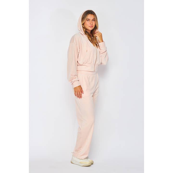HiteJeans - Wholesale Lounge set – Women's - VELOUR ZIP UP HOODIE PANTS SET5