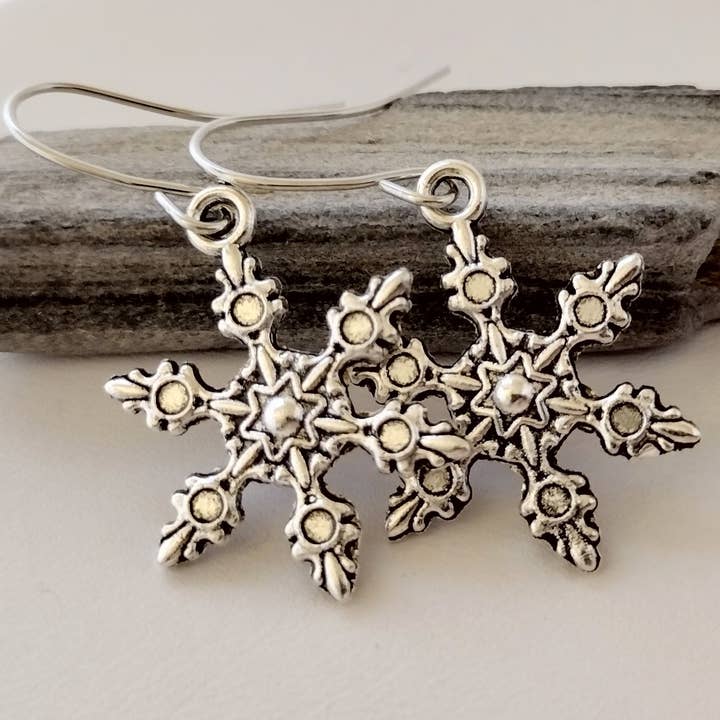 Snowflake Earrings, Winter Earrings, Christmas Earrings for wholesale by Piccadilly Pendants