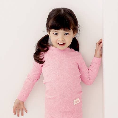 New Melange Pink Long Sleeve PJs for wholesale by Vaenait Baby