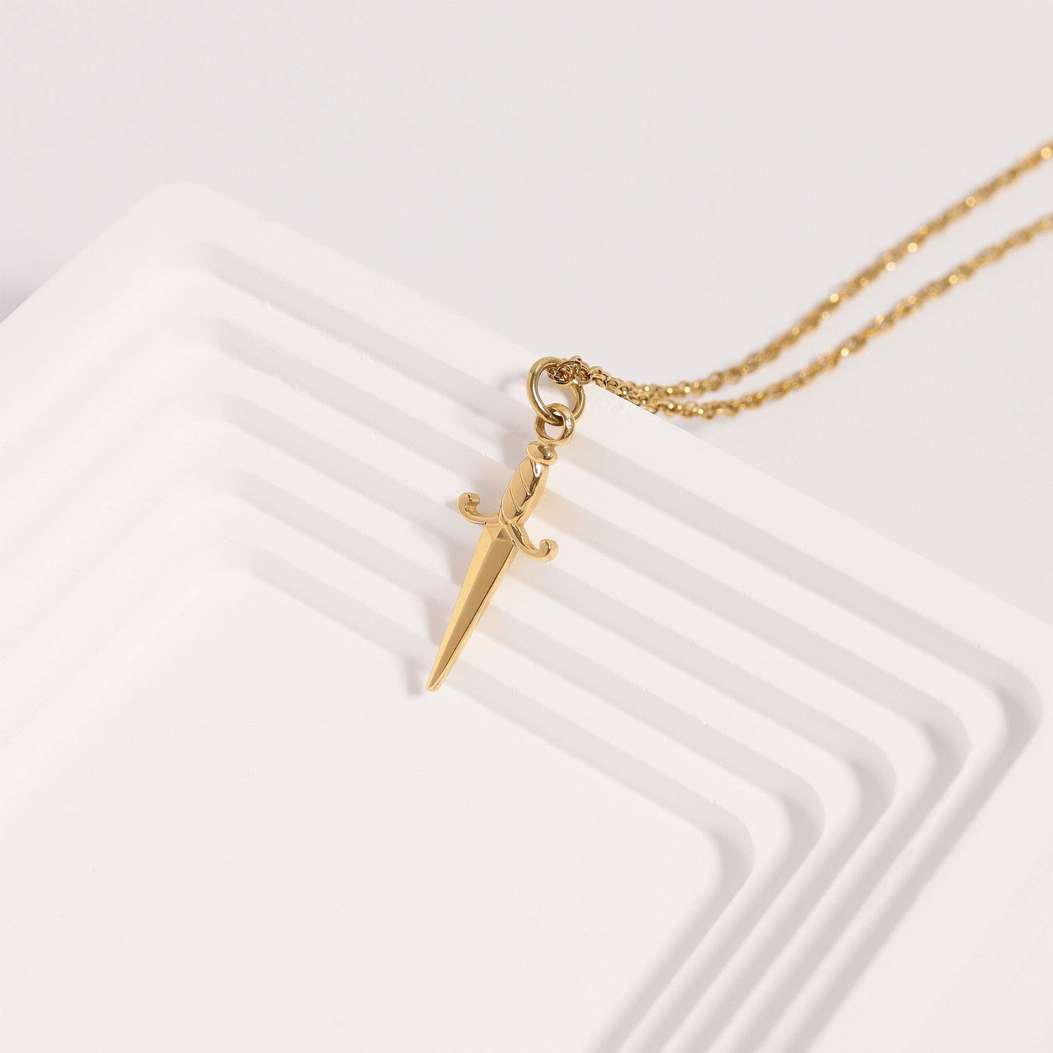 WJW - Wholesale Individual Charm/Pendant - 18K Gold PVD Stainless Steel Dagger Charm6