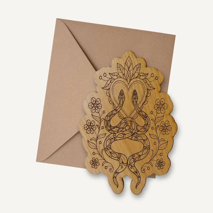 Infinity Love Snake | Tarjeta de felicitación de madera para venta al por mayor de Lucca